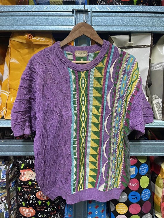 Vintage Le Rampare Italy 3D Knit Short Sleeve Sweater - Etsy