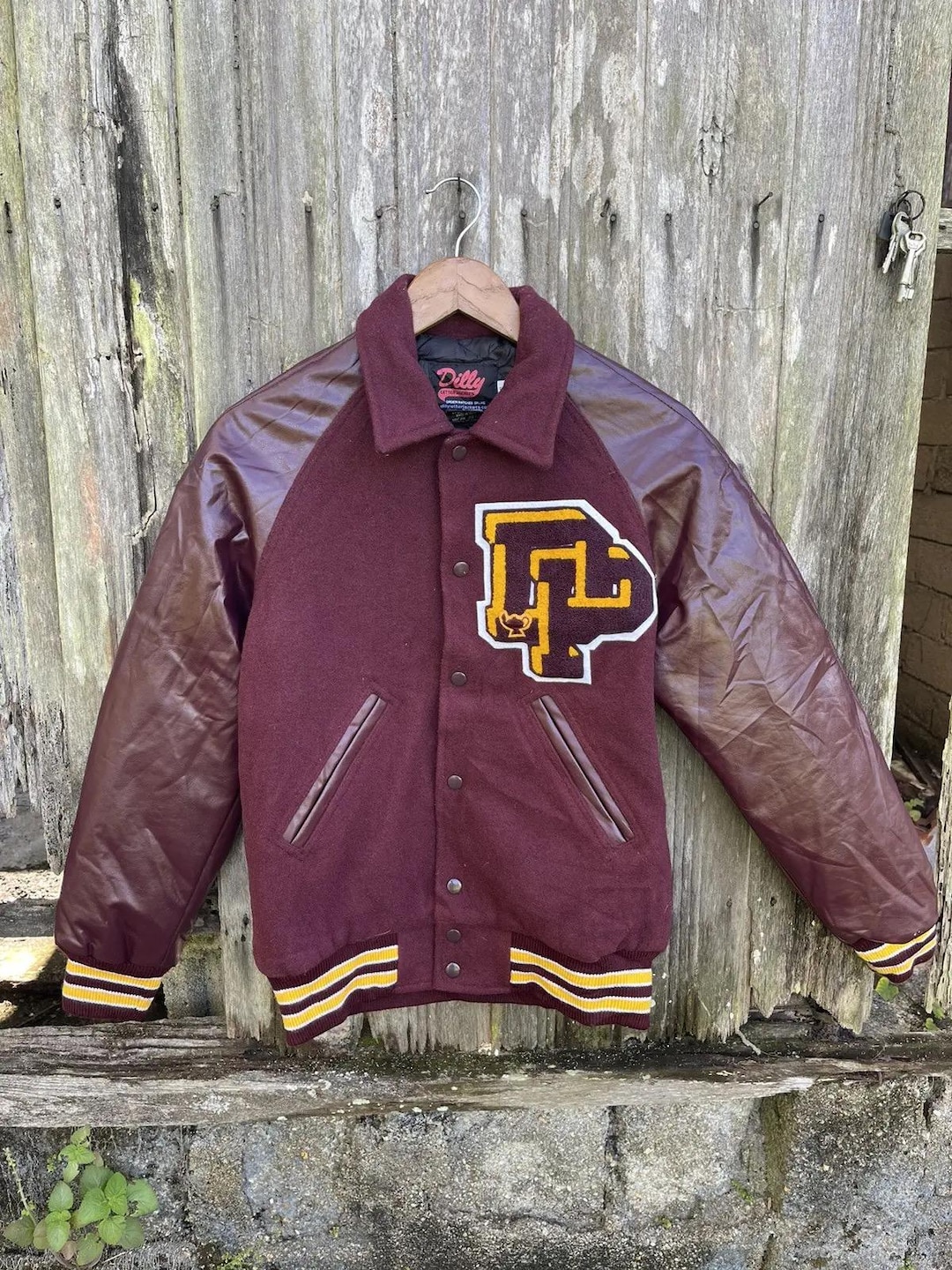 Vintage Burgundy Dilly Letterman Varsity Jacket (XS) - Etsy