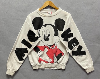 Vintage 1980s Disney Mickey Mouse Sweatshirt – Made in USA Vintage Cartoon Graphic Crewneck
