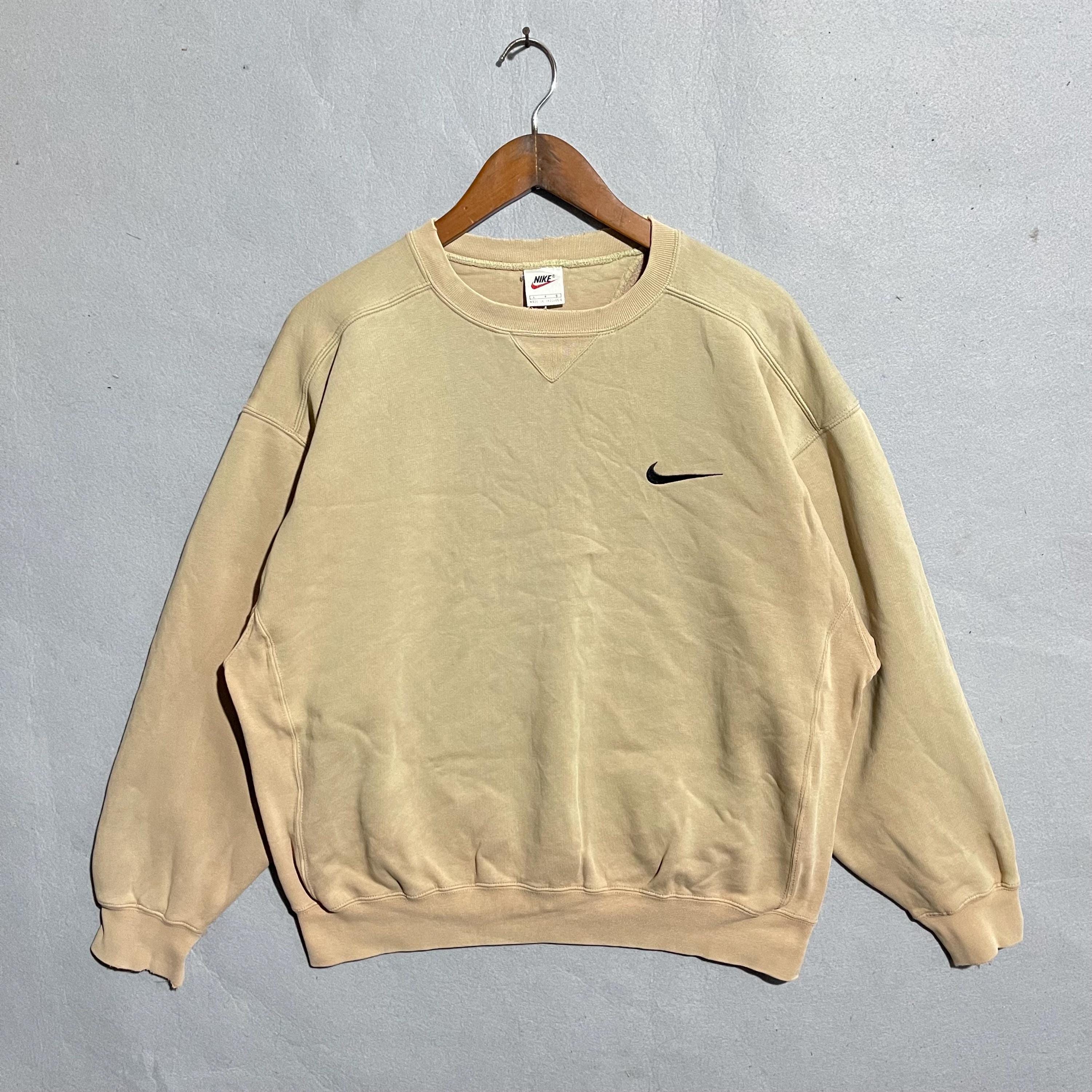 vintage nike spellout sweatshirt beige