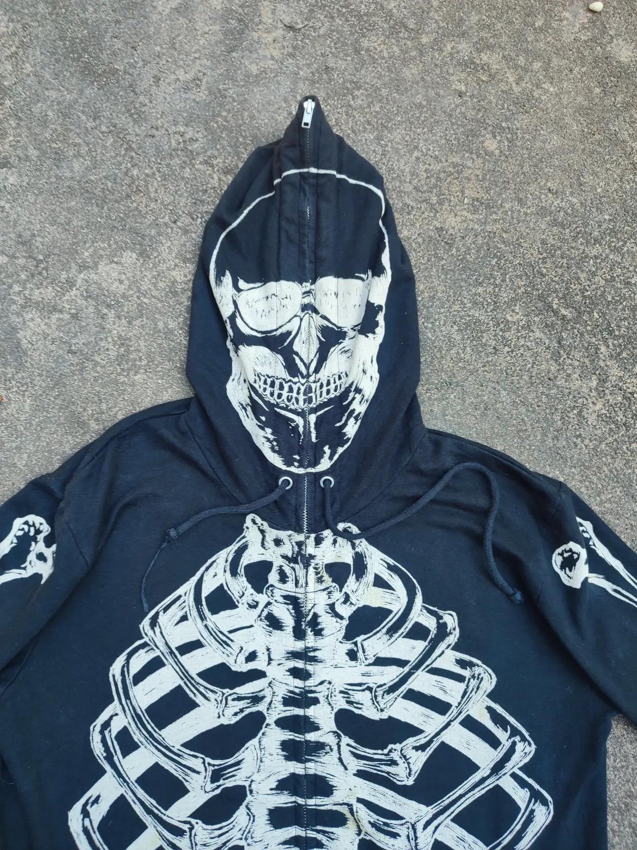 Glad News “x-ray Vision” Skeleton Full-zip Hoodie – Harajuku Punk