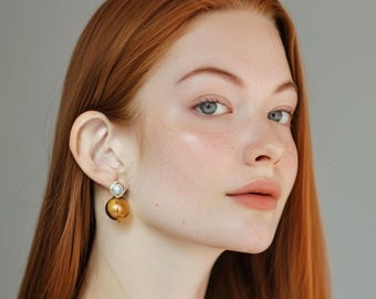 Pendientes de perlas vintage, pendientes de perlas barrocas, pendientes colgantes de perlas, pendientes minimalistas, regalo de cumpleaños, regalo para ella