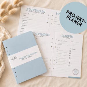 Projektplaner für A5 Ringbuch • Einlagen gedruckt & gelocht • undatiert • Produktivität, Achtsamkeit und Wachstum