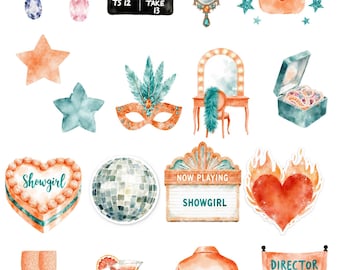 Showgirl Album Swiftie TS12 Sticker Pack