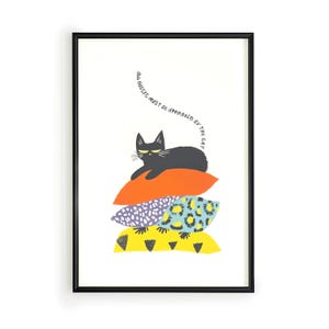All Guests Must Be Approved by the Cat, Funny Cat Wall Art, Cat Lover Gift, Home Decor Cat Owner, Cat Doing Things printable