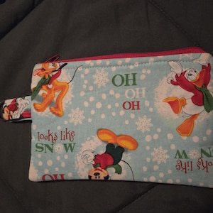 Handmade Disney Christmas Cosmetic Zipper Pouch Small