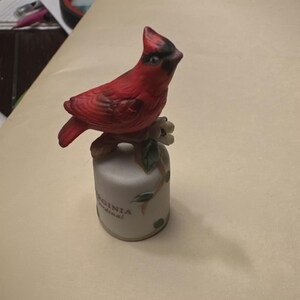 Enesco Virginia Cardinal Porcelain Thimble