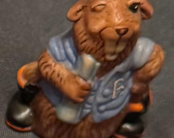 Franklin Mint 1985 Hand painted Porcelain Animal Alphabet Thimbles - B,I,L,T,W,Z
