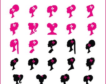 Black Princess Svg, Fashion Doll Svg Png, Cut files for Cricut and Silhouette, instant download,