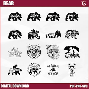 Papa ours SVG, papa ours avec lunettes de soleil, papa SVG, papa à être Svg, fichier coupe papa ours, papa ours, papa Svg, papa ours Svg, ours de la famille