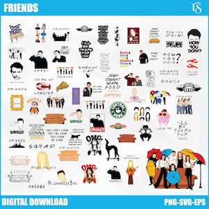 Amigos Png Amigos Svg, Archivos en capas, Archivos SVG de Cricut, Paquete de archivos Svg en capas, Descarga digital, Svg para Cricut, Amigos Rachel, Película