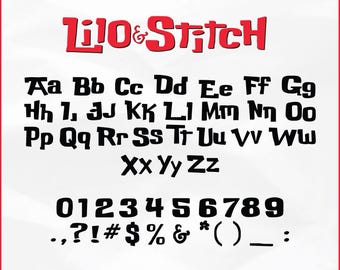Lilo and Stitch FONT SVG, Lilo and Stitch Alphabet Svg, Lilo and Stitch Letters Font Svg, Lilo and Stitch Letters Clipart, Letters Svg, TTF