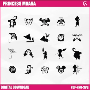 Pacchetto di Moana SVG, PNG, JPG, DXF, Moana svg, Principessa Moana svg, file Cricut Island Girl, clip art Islander Princess,