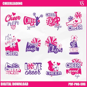 Cheer SVG Bundle: Cheerleading Cut Files for Cricut (Digital Download)