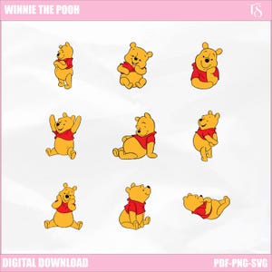 Winnie the Pooh, Tigger, Eeyore, and Piglet SVG PNG Files For Cricut Crafts and DIY Projects&quot;