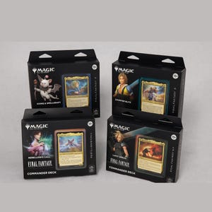 Baraja personalizada de Magic Commander inspirada en Final Fantasy: cartas proxy con ilustraciones de fans para coleccionistas de MTG y jugadores ocasionales (tema Iconos - Spellcraft)