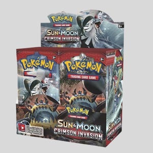 Pokemon Crimson Invasion Booster Box – Set Sole e Luna TCG Sigillato (36 Bustine) – Carte Ultracreature, Guzzlord e Silvally