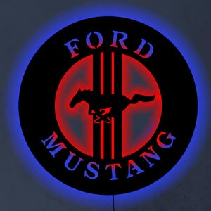 Ford Mustang Wall Decor, Mustang Neon Sign, Lighted Garage Decor, Mustang Car Led Light Wall Decor Birthday Gift