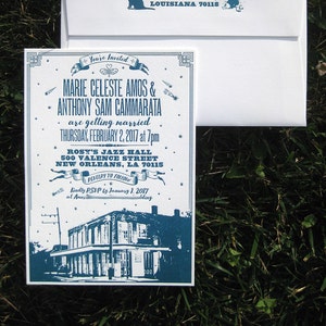 Custom Locale Letterpress Wedding Invitation & Customizable Envelope Design