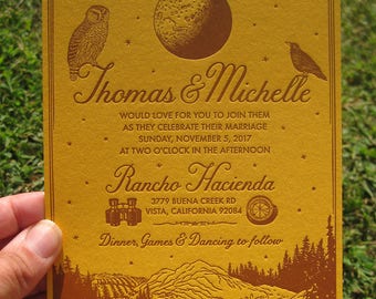 The Perfect Moonrise Kingdom Letterpress Wedding Invitation