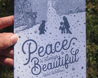 Peace is Always Beautiful Letterpress Card