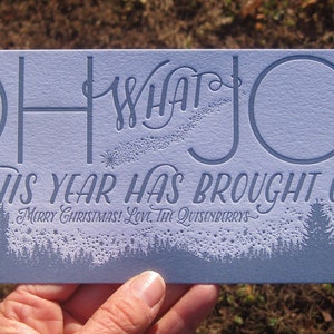 Starry Night Customizable Letterpress Holiday Cards (with spot for 2 photos)