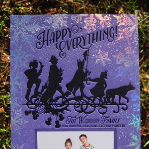 Stunning Snowflake Rainbow Foil Holiday Card (with spot for photo)