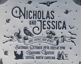 Autumn Night Letterpress Wedding Invitations