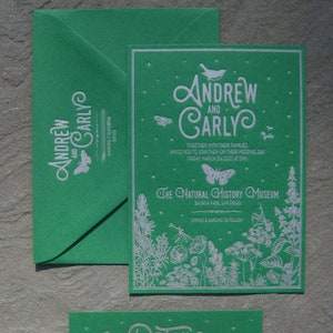 Rosemary & Basil Custom Letterpress Wedding Invitation Suite