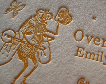 Woodland Bug Band Customized Name Letterpress Birth Announcements