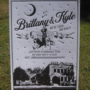 Southern Chic Wedding Letterpress Invitation Suite with Custom Venue image 7