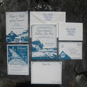 Custom Letterpress Wedding Invitation Suite with YOUR WEDDING VENUE!