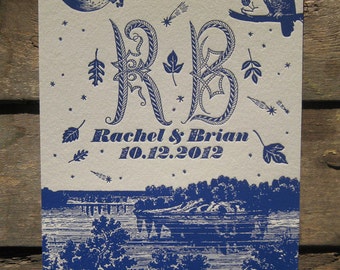 Autumn Romance Custom Letterpress Save the Date