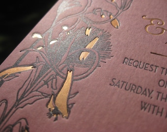 Stunning Vintage Book Cover Inspired Foil & Letterpress Wedding Invitations