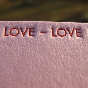 Retro LOVE LOVE Letterpress Stationery Set image 6