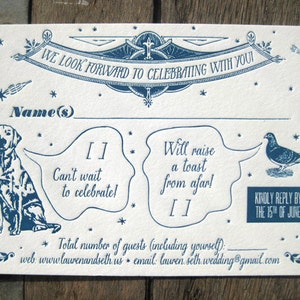 Ocean & Nature Wedding Custom Letterpress Wedding Invitation Suite image 5