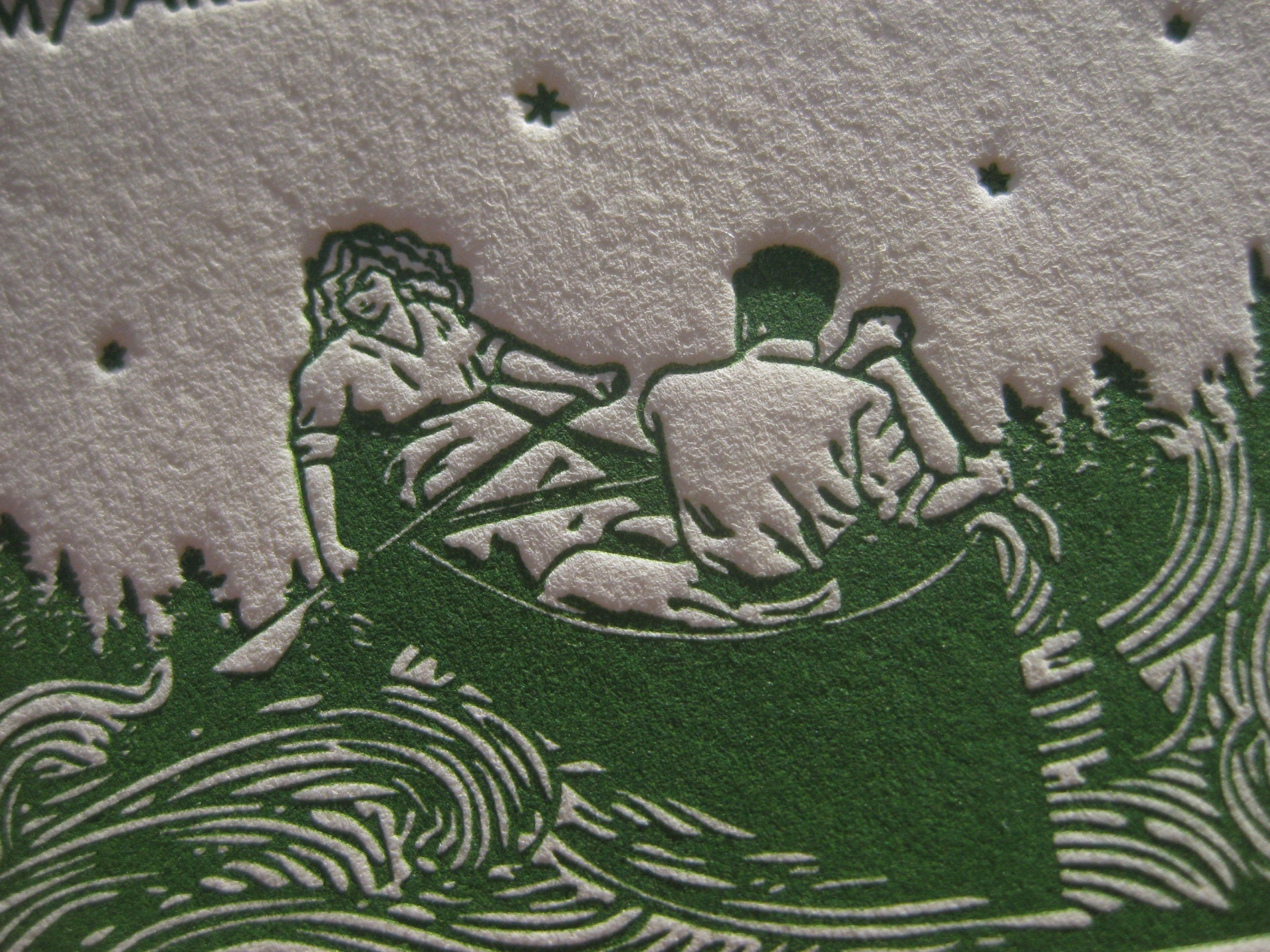 Canoe Lovers Simply Rustic Letterpress Wedding Invitation Suite