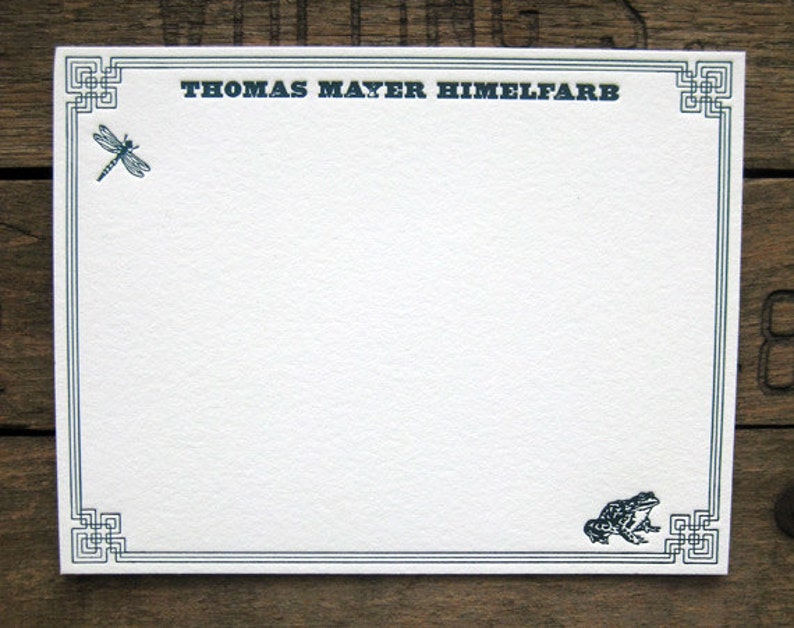 Forest Fauna Gathering Letterpress Birth Announcement /& Thank You Note Suite