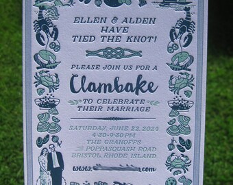 New England Love Custom Letterpress Wedding Invitations