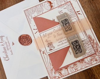 Rosemary & Basil (with Fairytale details) Letterpress Wedding Invitation Suite