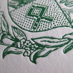 Modern Family Crest Custom Letterpress Notecards image 3