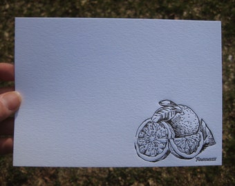 Grapefruit Custom Letterpress Personal Stationery