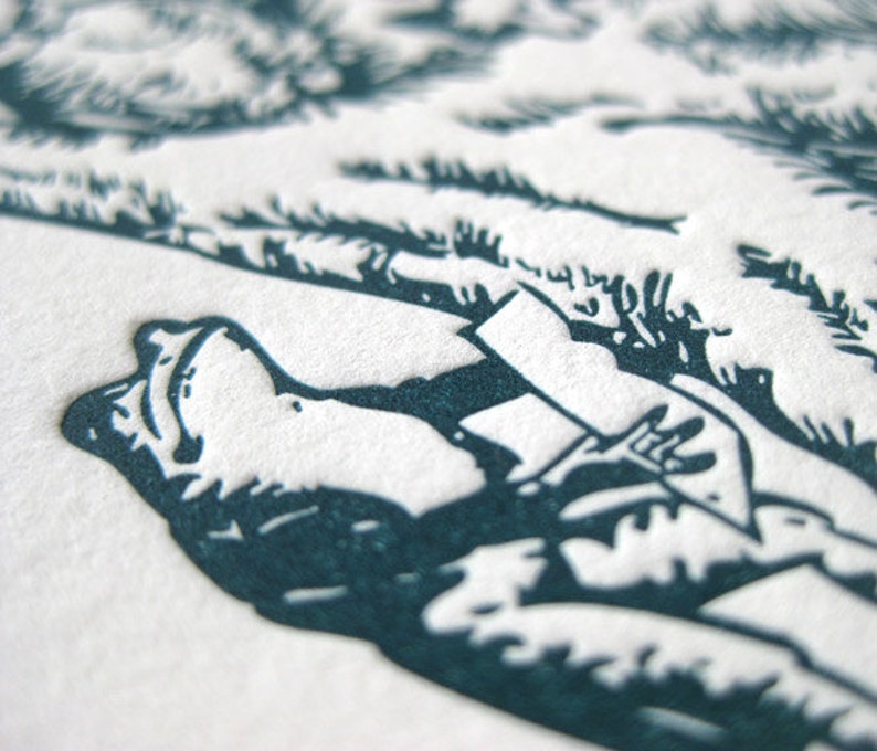 Forest Fauna Gathering Letterpress Birth Announcement /& Thank You Note Suite