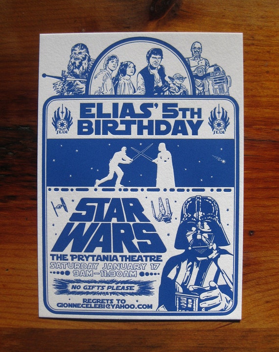 Oblongo Vegetales Suponer Invitaciones de cumpleaños de Star Wars tipográficas - Etsy España