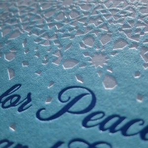 White Foil Snowflakes Modern Chic Letterpress Card (with spot for photo)