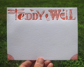 Personalized Custom Design Letterpress Name Stationery