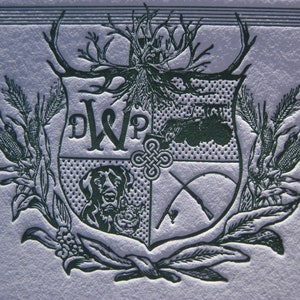 Modern Family Crest Custom Letterpress Notecards