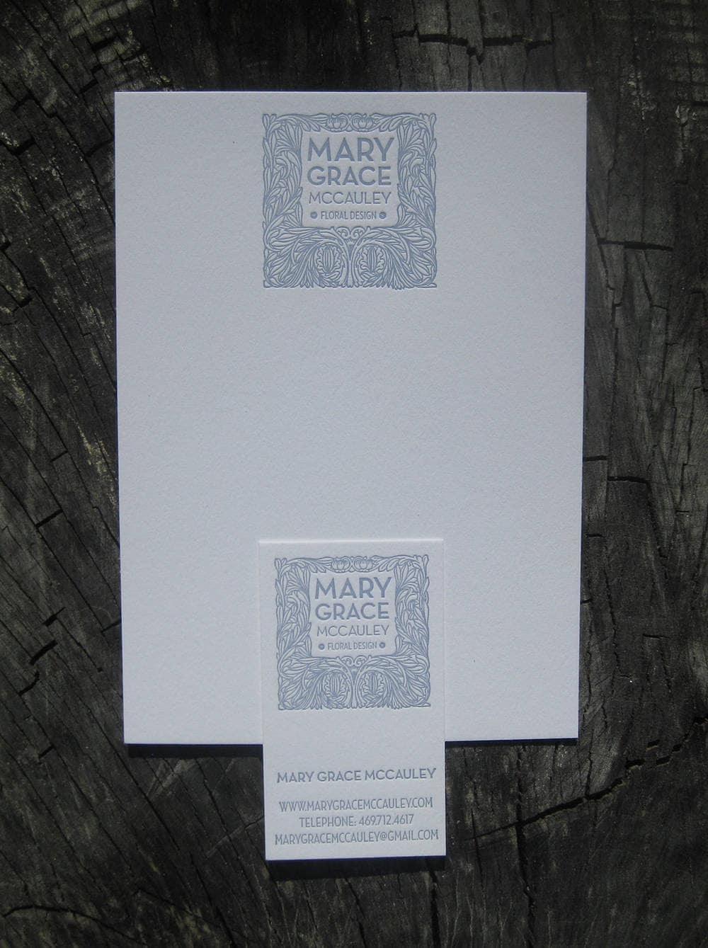 Custom Letterpress Notecards with your Business Logo or Etsy