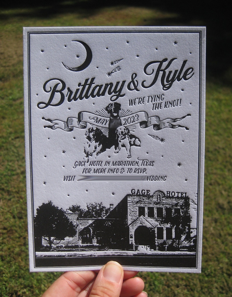 Southern Chic Wedding Letterpress Invitation Suite with Custom Venue image 7