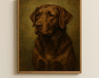 Classic Chocolate Labrador Portrait PNG Download